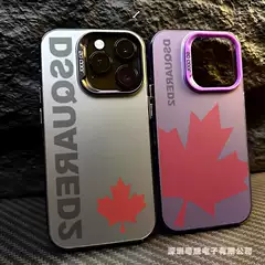 English Maple Leaf Suitable for Apple 17 Pro Phone Case 16 Pro Cross-Border 15 Color Silver Imd 14 European and American Style 13 Pro Hard 11