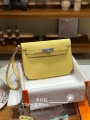 Epsom leather chick yellow silver buckle