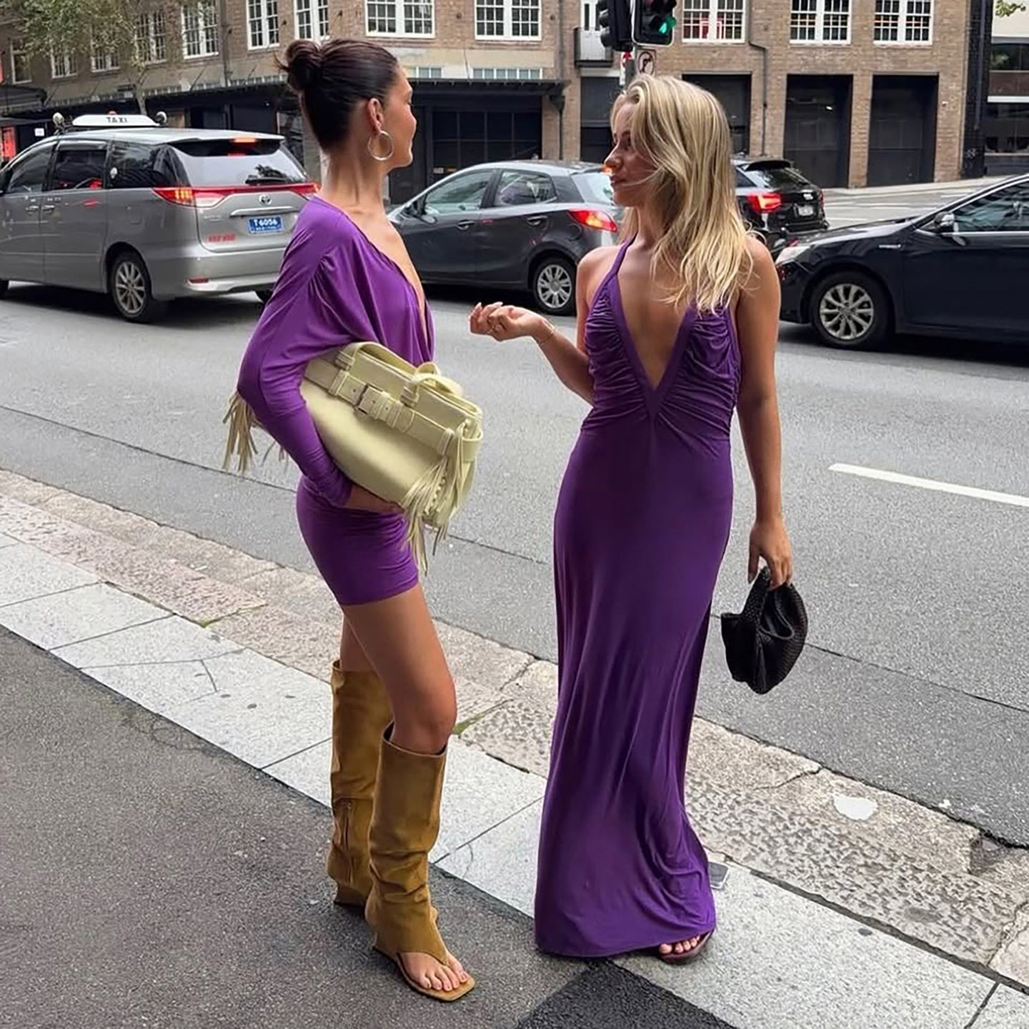 Summer Womens Dress Solid Color Pleated Sexy Deep V Fashionable Halter Neck Bodycon Style Perfect for Parties