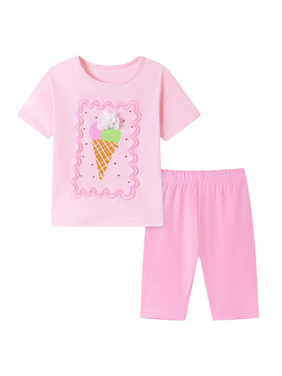 Factory Children's Clothing Wholesale, Summer Short-sleeve Girls' Set, Cute Kids' Outfit