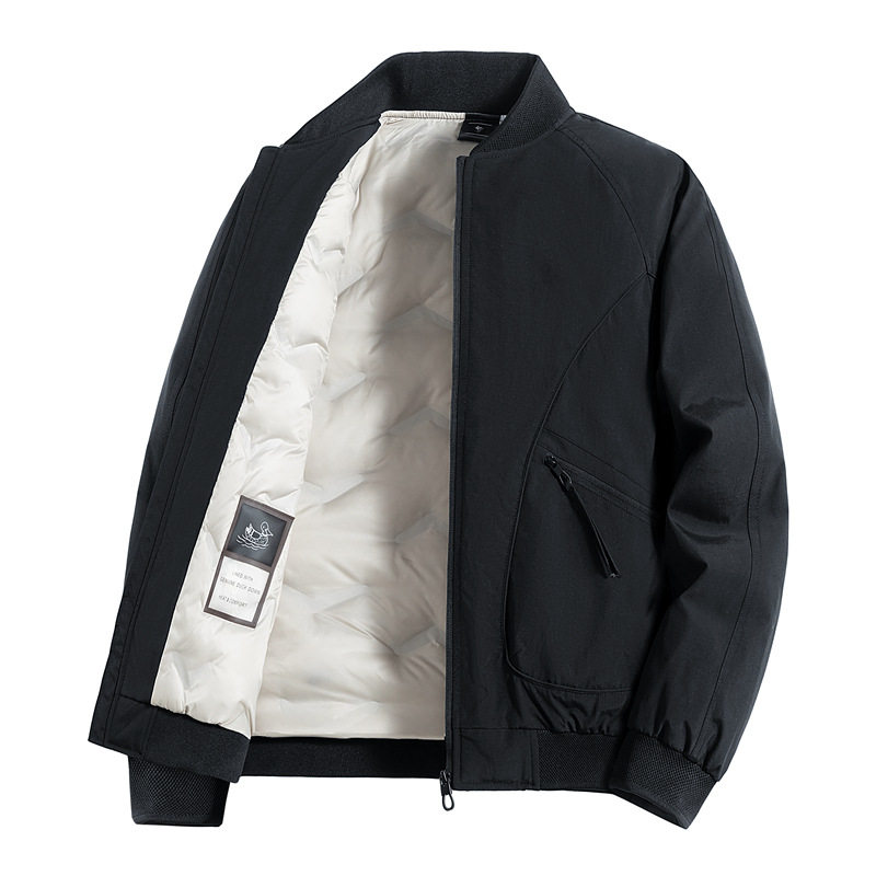 25 New White Duck down Windproof and Anti-Wrinkle Flying Baseball Collar down Jacket Winter Men's Temperature-Locking and Cold-Resistant Versatile Jacket