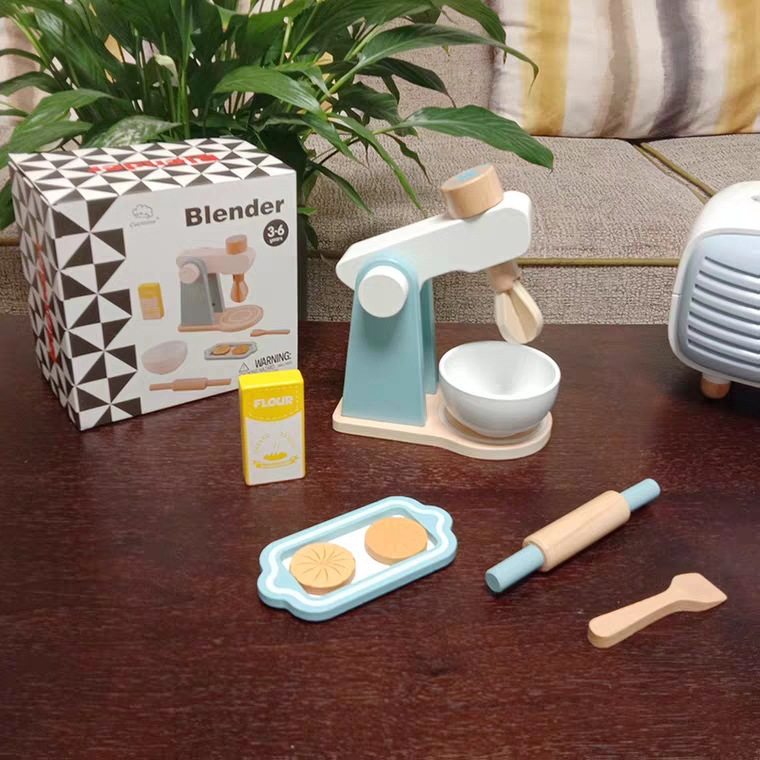 Children's wooden simulation kitchen play house chicele toy set boys and girls oven toaster waffles