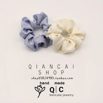 French-Style Satin Solid Color Scrunchie for Women, Bun Hair Tie, High Elasticity, Durable Hair Tie, Like a Rubber Band Hair Accessory