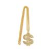 European and American cross-border jewelry retro hip-hop gold chain dollar symbol necklace men's and women's dollar symbol diamond pendant