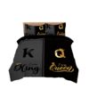 Crown Letter Cross-Border Three-Piece Couple Quilt Cover Valentine's Day Bedding Set Amazon Temu Export