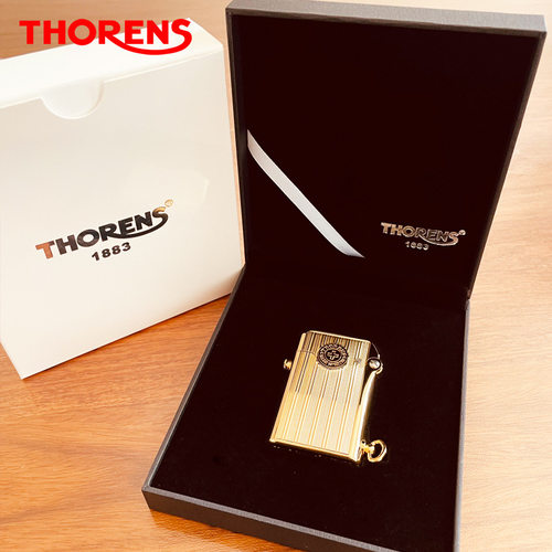 品牌源自THORENS托伦斯正品单钩煤油打火机纯黄铜雕花战壕机砂轮 - 图2