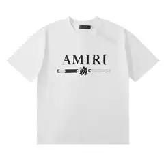 Amiri Short-sleeved T-shirt Heavy Summer Loose Men's and Women's High Street Light Luxury American Fashion Brand VTG Couple Half-sleeved