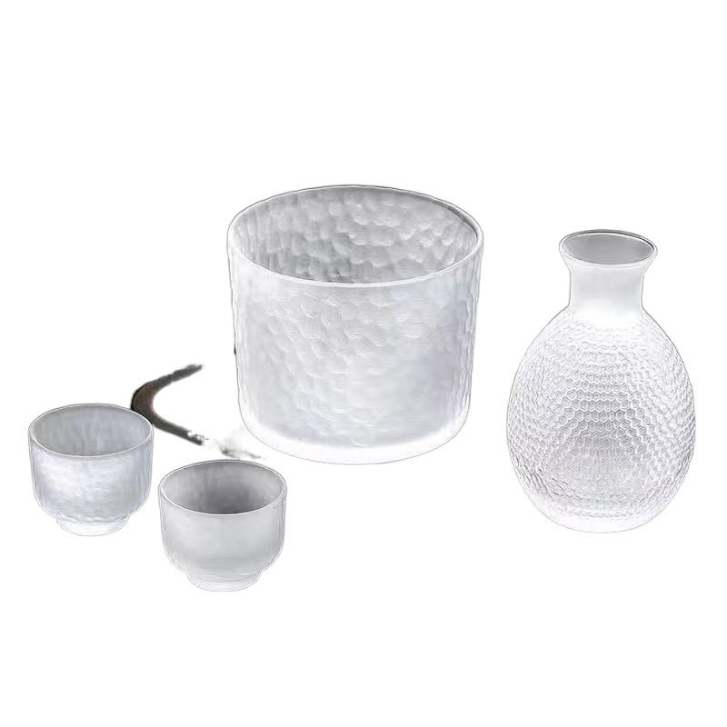 Japanese-Style Glass Sake Pot, Transparent Wine Warmer, Small Wine Glass, High-Looking Household Yellow Wine, Rice Wine, Plum Wine Set