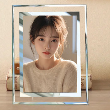 Simple creative 6-inch transparent crystal glass photo frame large size decoration A4 certificate of honor display frame picture frame