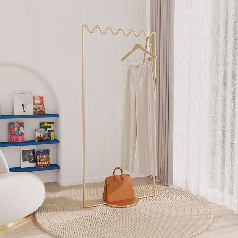 Simple Floor-Standing Clothes Rack for Bedroom, Ins-Style Room Coat Rack, Floor-Standing Metal Clothes Rack, Light Luxury Clothes Rack