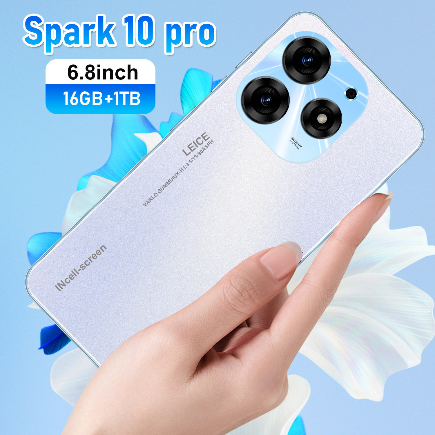 外贸跨境新款Spark 10 Pro 大屏安5G 6.8寸大屏智能手机 直供海外