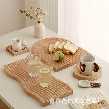 Ins Style Creative Asymmetrical Wooden Tray Decorative Tray Japanese Desktop Aromatherapy Tray Storage Snack Tray