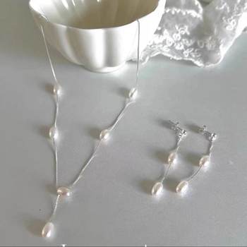 Natural freshwater pearl necklace niche design high-grade light luxury simple Y-shaped necklace gentle elegant clavicle chain