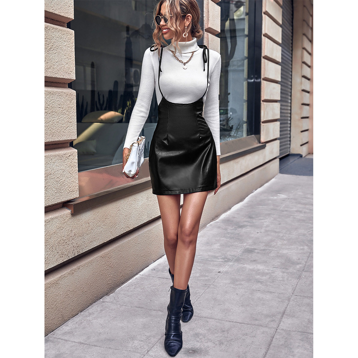 Elegant Womens Suspender Midi Skirt Chic Design Comfortable Fit Versatile Style Perfect for Casual or Formal