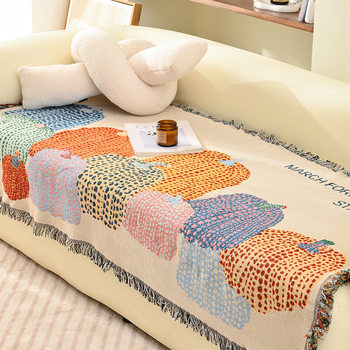 Scandinavian Style Ins Polka Dot Pumpkin Picnic Mat Sample Room Decorative Line Blanket Tapestry Wholesale Sofa Towel Sofa New Style