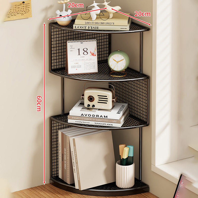 办公室桌上转角置物架书桌拐角多层收纳架子工位墙角小型三角书柜
