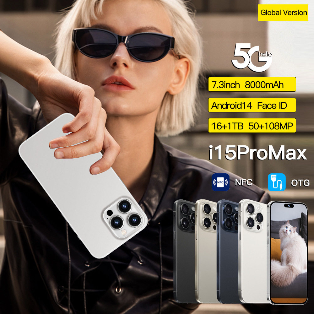 跨境i15Promax 爆款现货6+128全网通6.5寸高清屏NFC外贸智能手机
