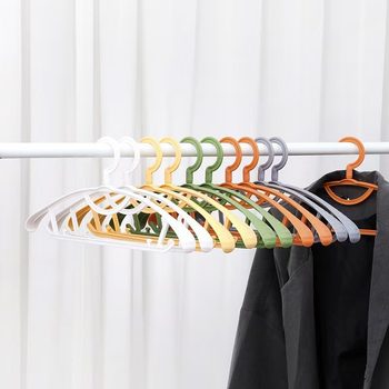 Seamless Wide Shoulder Thickened Anti-Slip Clothes Hanger Anti-Bag Drying Support Adult Multi-Functional Household Clothes Hanging Plastic Clothes Hanger