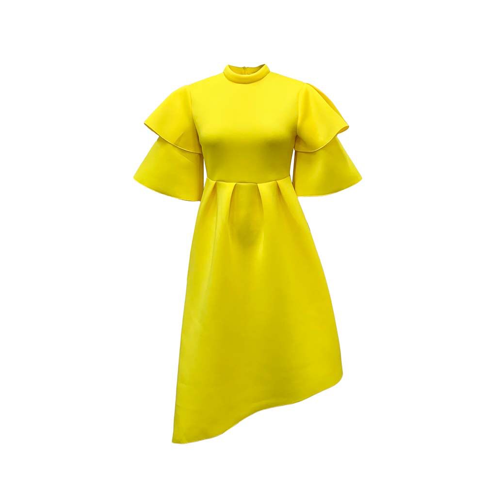 Plus Size Womens A Line Dress Solid Color Double High Neck Elegant Style Perfect for Evening Parties Wholesale