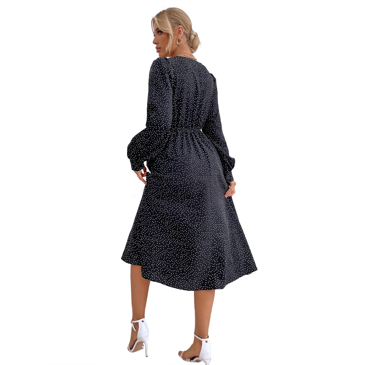 Elegant V Neck Womens Dress Fashionable Versatile Chic Ideal for Casual Outings or Parties Wholesale Available