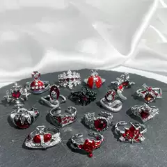 New red enamel sweet cool punk ins cold style fashion niche design exquisite high-grade personality ring