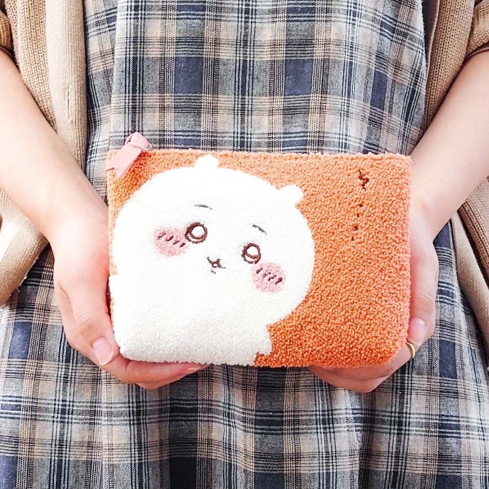 In Stock Japanese Chiikawa Jiyikawa Cosmetic Bag Cartoon Cute Plush Embroidered Student Stationery Pencil Case
