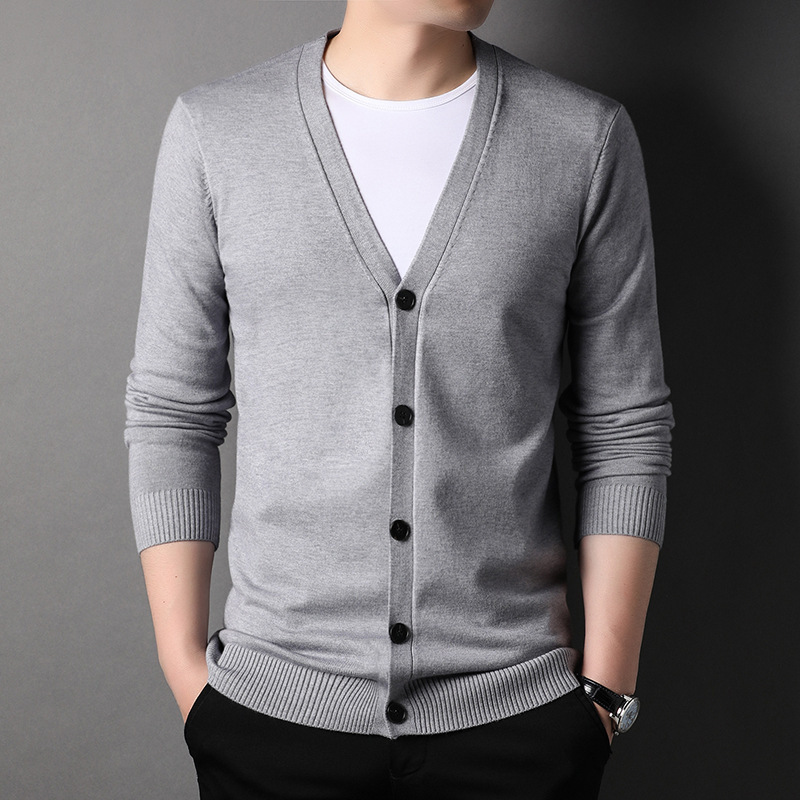 spring and autumn new knitted cardigan for men Korean style...