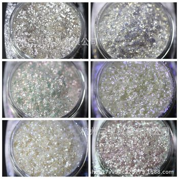 Wholesale high quality White Transparent Set Diamond Powder Mineral Yunjin Powder Coarse Slice Nail Glue Cosmetic Process