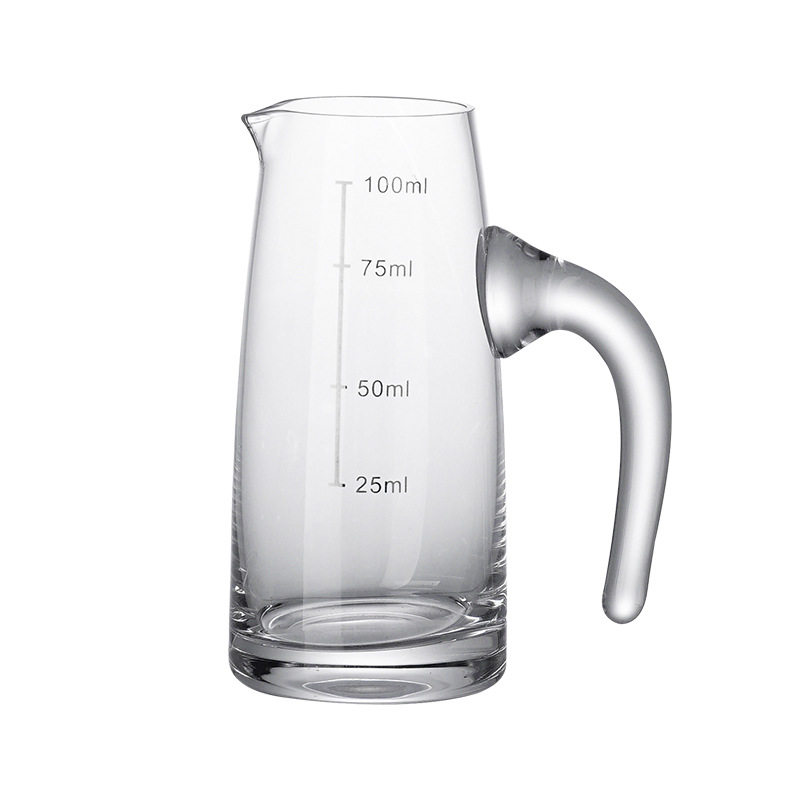 Liquor Dispenser, Premium Spirits Decanter, Household Fair Cup with Scale, Small Glass Wine Cup with Handle