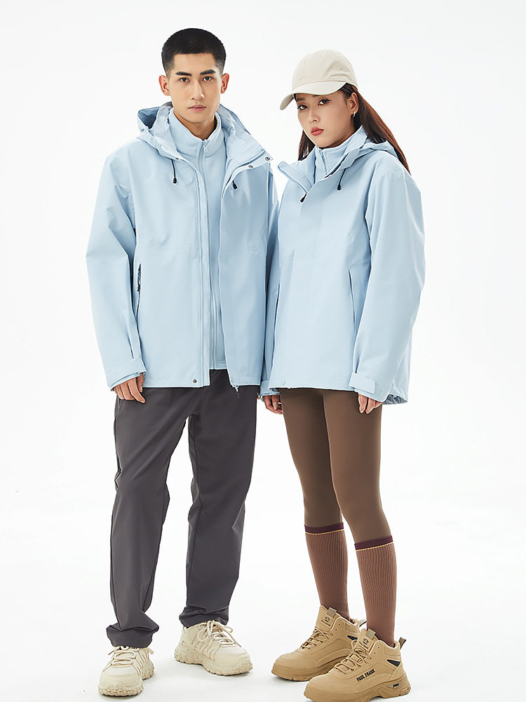 Kaimu Stone National Standard Level 1 Jacket Women's 3-in-1 Jacket Men's Fluorine-Free Waterproof Windproof Extra Large Size Coat