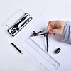 Xiaoyuer Metal Compass Wholesale 2218 Student Drawing Tool Set Black Compass with Pencil Sharpener