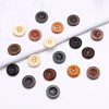 Factory Wholesale Natural Wood Buttons Wide Edge Thin Edge Round Four-Eye Wood Buttons Cardigan Jacket Round Edge Wooden Buttons
