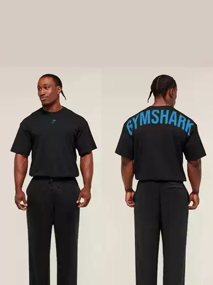 Gymshark Men's Oversized T-Shirt Summer Outdoor Sports Fitness Cotton Loose Fit Casual Short-Sleeved Top