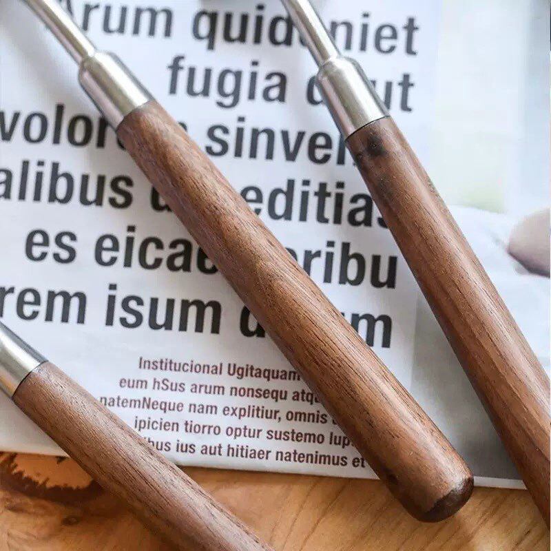 304 Stainless Steel Knife, Fork and Spoon Tableware Set Walnut Handle Household Western Tableware Steak Knife and Fork Dessert Spoon and Fork