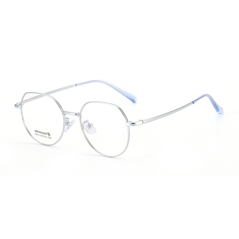 New Retro Glasses Frame Metal Memory Glasses Frame Ultra-Light Memory Titanium Can Be Equipped with Anti-Blue Light Myopia Glasses Wholesale