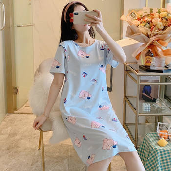 Moon Dress Summer Thin Pajamas Dress Postpartum Breastfeeding May Pregnant Women Postpartum Breastfeeding Skirt Large Size Summer Dress