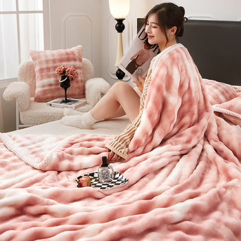 Milk Velvet Blanket Bed Sheetss Winter Single and Double Student Dormitory Bed Blanket Girl Princess Style Sofa Air Conditioning Blanket
