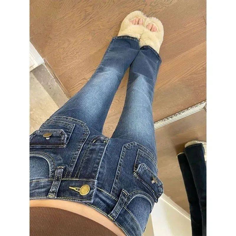 High Waisted Flared Trousers for Women Spring Korean Style Slim Fit Stretch Fabric Floor Length Wholesale