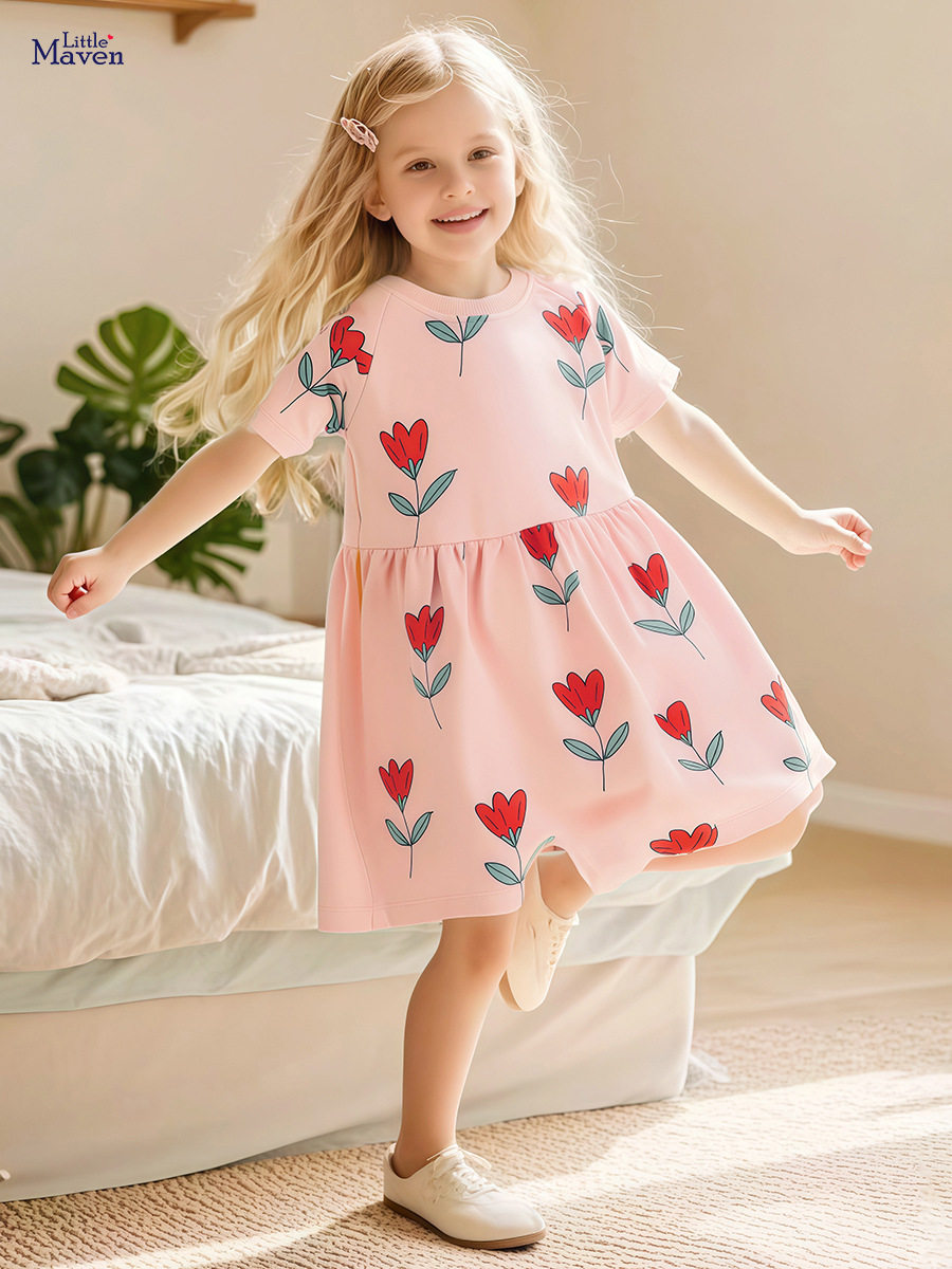 Custom Summer Princess Dress, [Style] Baby Girls' Dress, Short-sleeve Cotton Kids' Dress