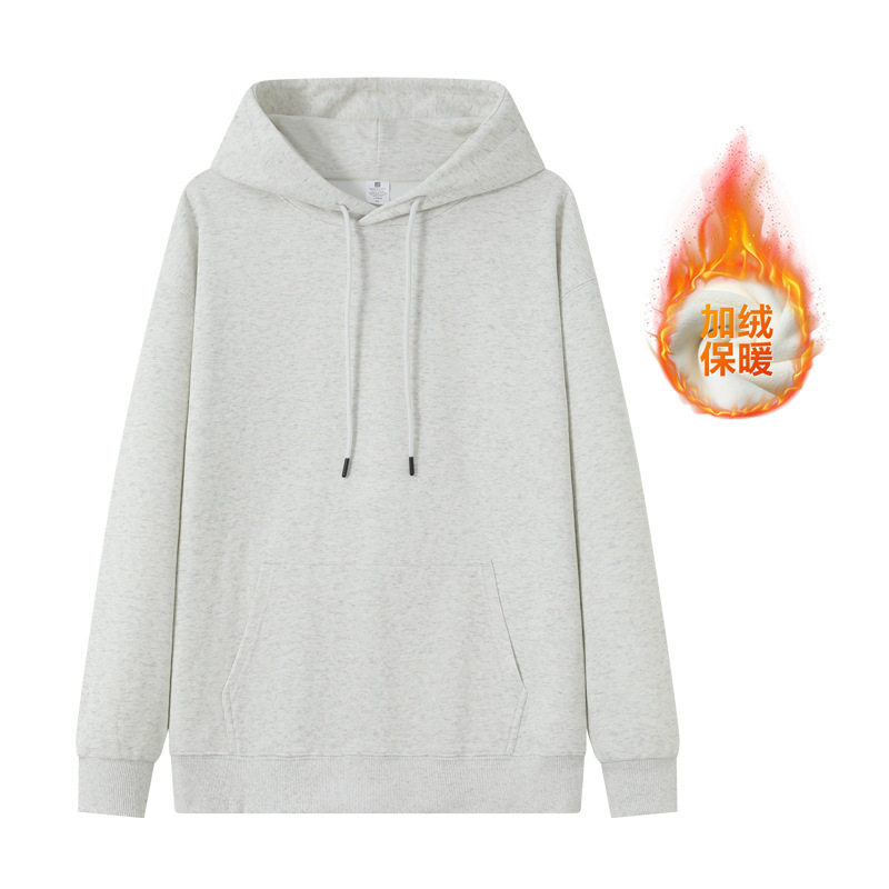 秋冬300g重磅连帽卫衣华棉纯色双层帽加绒潮牌休闲宽松卫衣上衣女