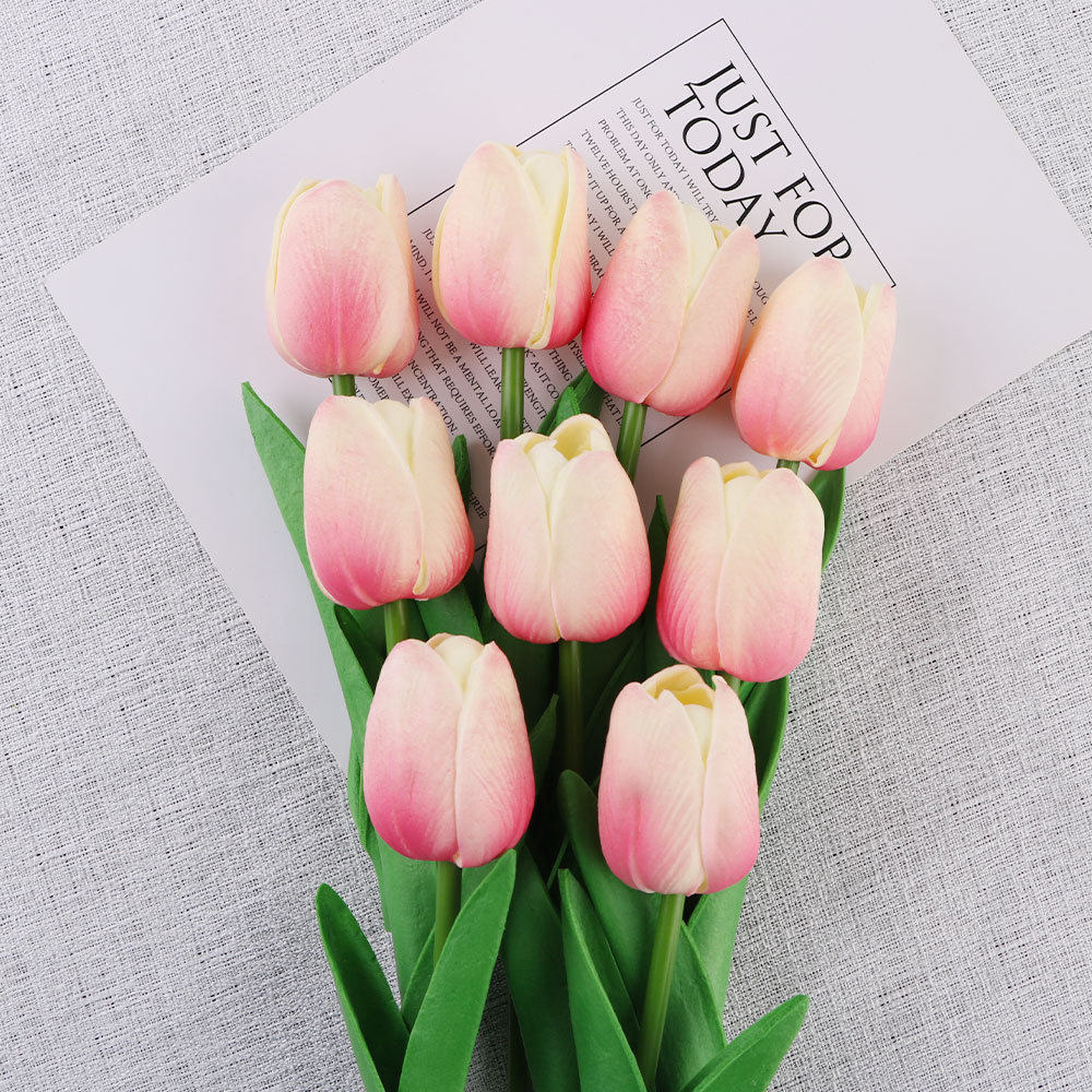 仿真花郁金香客厅餐桌摆件假花婚礼庆典装饰花拍摄道具花假花批发