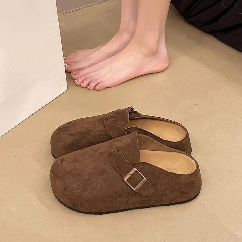 Women's Fashionable Versatile Thick-Soled Slip-On Slippers for Small People, Women's Outer Wear 2025 Autumn and Winter New Style