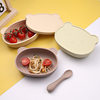Baby complementary bowl Morandi color baby complementary food independent eating silicone integrated spoon suction dish bowl tableware suit