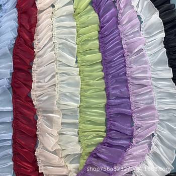 7cm wide multi-color pearl lotus leaf pleated accessories lace curtain cuffs cake apron diy fabric decoration