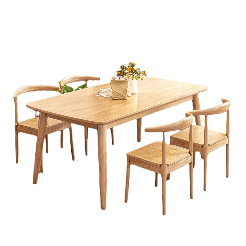 北欧实木餐桌椅组合长方形简易桌子小户型现代简约家用吃饭桌子