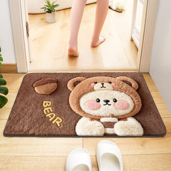 Factory Direct Sales Imitation Cashmere Cartoon Animation Plush Floor Mats for Home Bathroom Toilet Water-Absorbent Easy-Care Door Mats