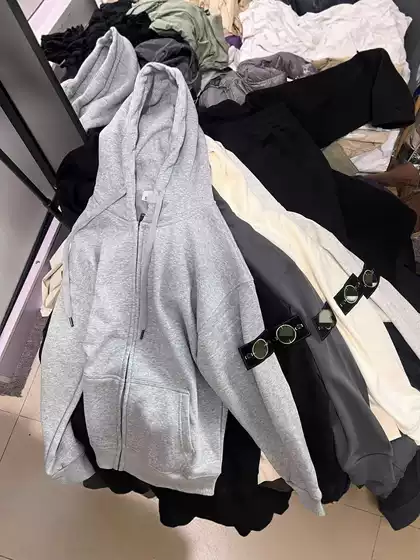 Cross-Border Stone Stone Embroider Compass Armband Zipper Sweatshirt for Men and Women Pure Color Casual Sports Hoodie Jacket