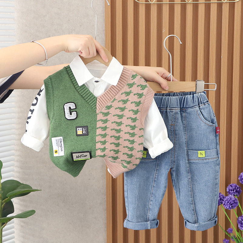 Детская одежда, весенне-осенняя одежда для мальчиков 0-1-2-3 лет, детский костюм, агент, детская бейсбольная куртка с медведем для маленьких и средних размеров Изображение 1