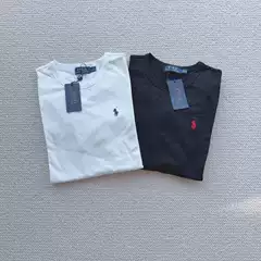Ralph Lauren Crew Neck Long-Sleeve T-Shirt with Embroidered Pony Logo, Solid Color Casual Couple Style Undershirt, Dropshipping