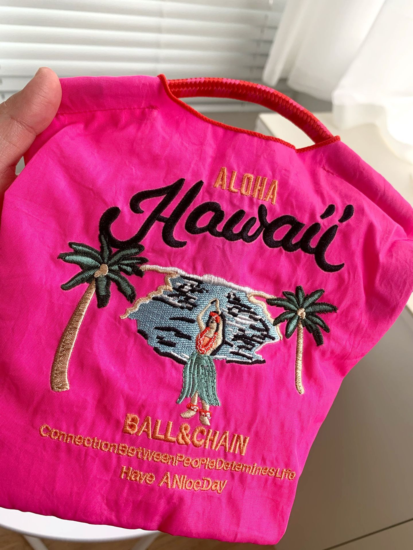 【刺繍金】バラ色ハワイ